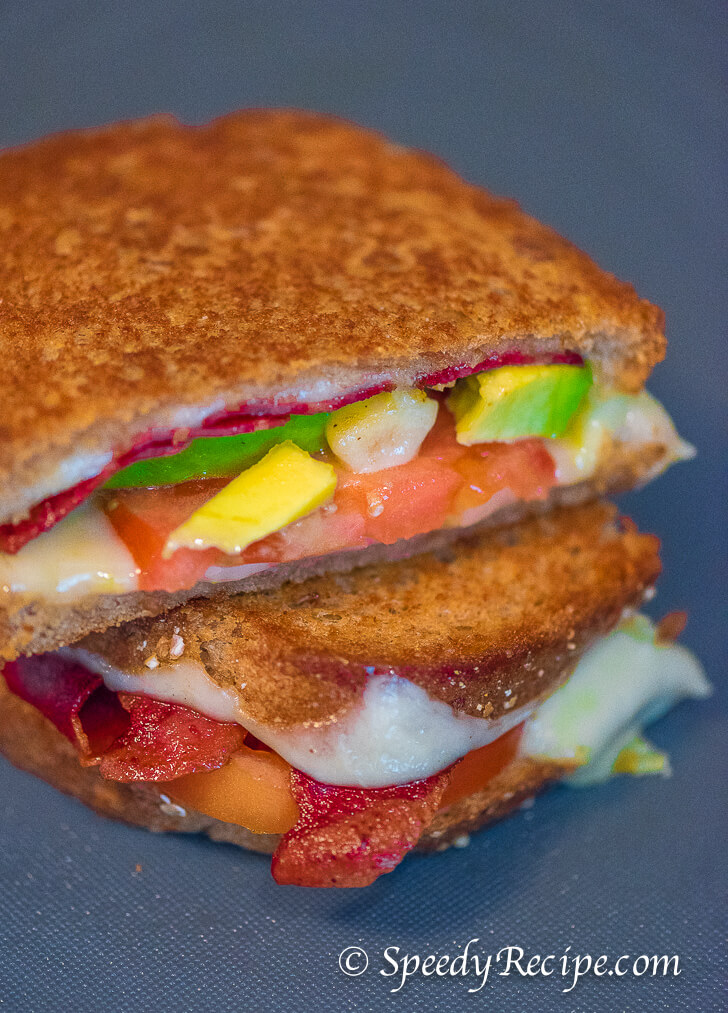 Turkey Bacon and Avocado Grilled Cheese 