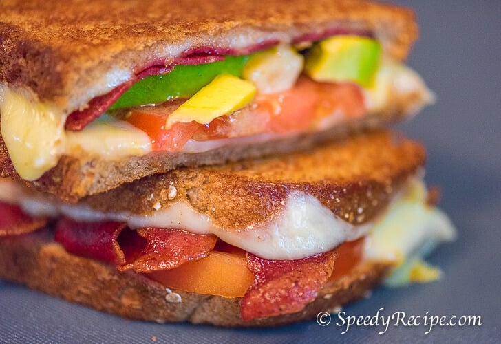 Turkey Bacon and Avocado Grilled Cheese Sandwich