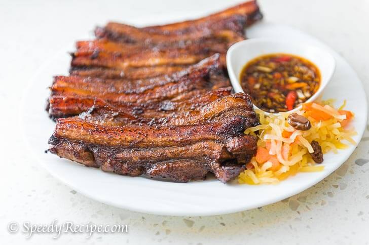 Grilling pork belly outlet on a gas grill