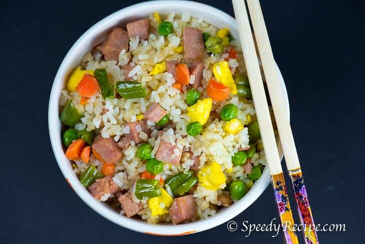 Spam Fried Rice with Egg