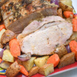 pork loin roast with potatoes and carrots