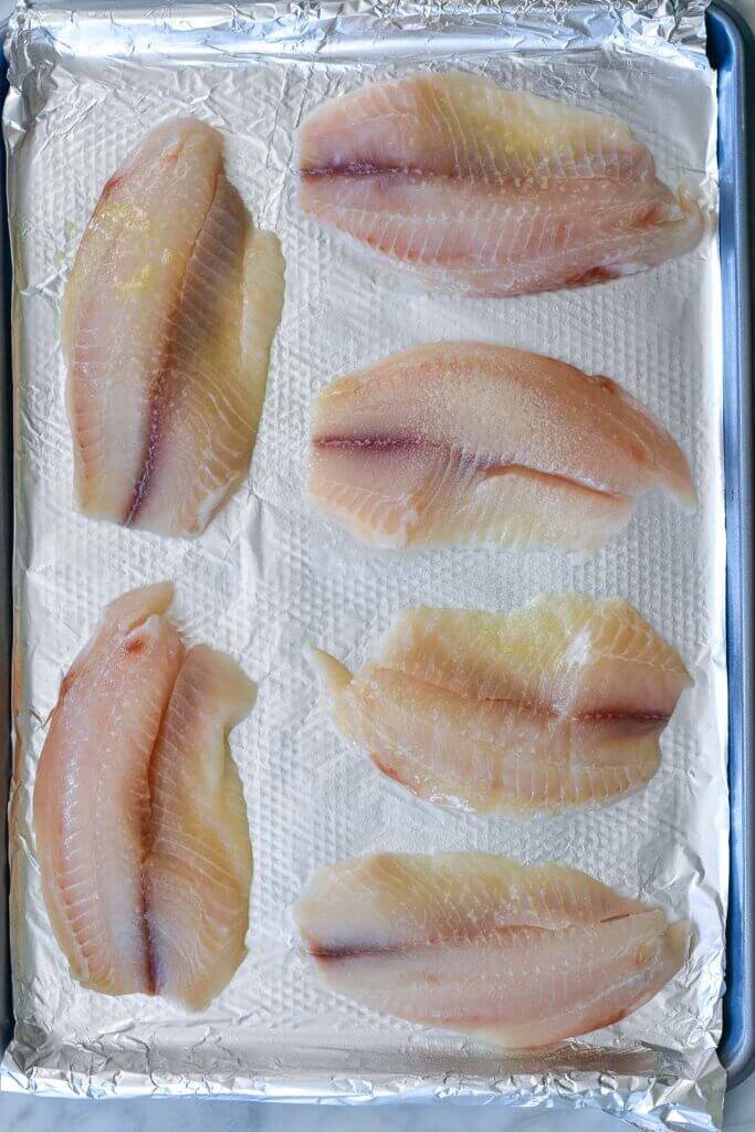 Step 1 - pat dry tilapia